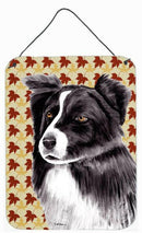 Border Collie Fall Leaves Portrait Aluminium Metal Wall or Door Hanging Prints