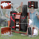 Wood Freestanding Adjustable Multi Use Golf Shelf - Reddish Brown by HouseOfZazla