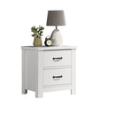 Cassini - 2 Drawer Nightstand Bedside Table - White by Unique Piece Furniture