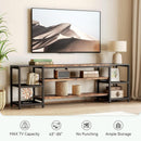 TV Stand For TVs, Extra Long With 3 Tier Ventilated Shelves - Rustic Brown by HouseOfZazla