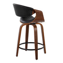 Symphony - Mid Century Modern Fixed Height Counter Stool With Swivel With Round Footrest (Set of 2) by HouseOfZazla