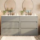 Double Sinks Bathroom Vanity Set with 2 Ceramic Basins by HouseOfZazla