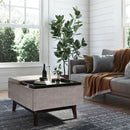 Owen - Tray Top Small Coffee Table Upholstered Storage Ottoman by HouseOfZazla