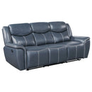 Stanwicke - Motion Reclining Sofa With Drop Down Table - Blue by HouseOfZazla