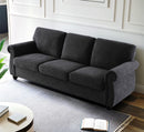 Soft Sofa, Upholstered 3 Seater Couch With High Density Foam, Loose Back Cushions And Turned Legs by Unique Piece Furniture