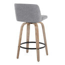 Toriano - Contemporary Fixed-Height Counter Stool & Swivel With Round Footrest (Set of 2) by HouseOfZazla