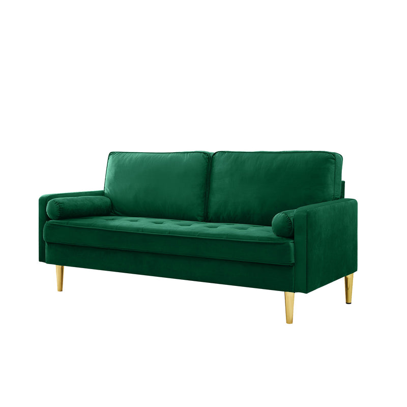 GREEN Velvet Loveseat Sofa 67 inch