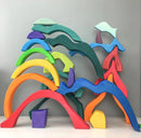 **Pre-order (Ships in 1-2 Weeks)**Large STAINED Four Elements Wooden Stacking Puzzles Building Blocks