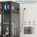 3D Printer Cabinet With Double Layer Filament Storage, T-Shaped Filament Bar, Noise Reducing And Dust Proof Design - Black by HouseOfZazla