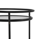 Modern Round Bar Cart with Tempered Glass Shelves by HouseOfZazla