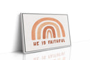 He Is Faithful Boho Rainbow