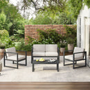 Navan 4-Piece Outdoor Chat Set - Black / Beige by HouseOfZazla
