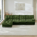 138" L Shaped Modern Sofa Modular Sectional Cloud Couch with Ottoman