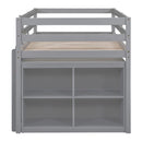 Loft Bed With Retractable Writing Desk And 4 Drawers, With Lateral Portable Desk And Shelves by HouseOfZazla