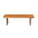 Outdoor Acacia Wood Bench Set of 2 with Teak Finish by HouseOfZazla
