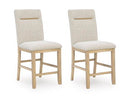 Lasinger - Upholstered Barstool (Set of 2) - Light Brown