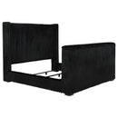 Centergrove Upholstered California King Wingback TV Bed Black