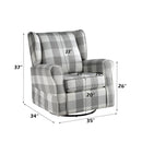 Patli - Swivel Chair With Glider - Gray Fabric