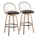 Riley - Industrial / Urban Fixed Height Barstool With Swivel With Removable Cushion (Set of 2) by HouseOfZazla
