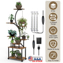 8 Tiered Plant Stand Indoor With Grow Lights S-shaped Lighted Plant Shelf 61.42in Plant Tower with 4 Lockable Wheels for Living Room Patio