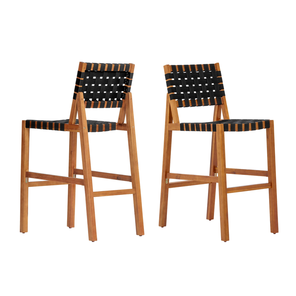30.5 Inch Seat Height Outdoor Acacia Solid Wood Patio Side Chair, photo 5 of 10