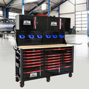 Heavy Duty Tool Cart With 19 Drawers, Tools Not Included, Mobile Storage For Workshop Or Laboratory - Black / Red by HouseOfZazla