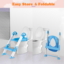 Kids Toilet Seat Toddler Potty Training Chair w/ Steps Stool Baby Toilet Ladder Anti-slip Safety