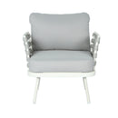 Mariano Steel 4-Pieces Conversation Set, Off White & Grey by HouseOfZazla
