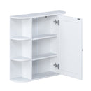 Bathroom Wall Storage Cabinet With Mirror And Adjustable Shelf, 6 Open Shelves