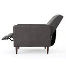 Macedonia - Mid Century Modern Button Tufted Fabric Recliner - Slate by HouseOfZazla