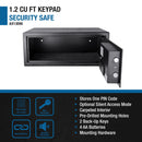 1 2 Cu Ft Digital Keypad Security Safe - Black by HouseOfZazla