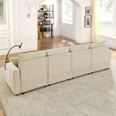 Modern U-Shaped Couch with Storage and Ottomans