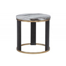Round End Table For Living Room - Gold / Brown