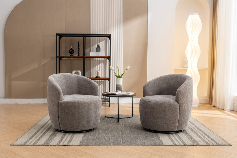 Walker Edison | Chenille Swivel Accent Barrel Chair