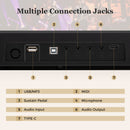 88 Key Foldable Piano Keyboard Portable Semi Weighted Electric Piano-Black