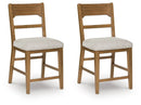 Cabalynn - Upholstered Barstool (Set of 2) - Oatmeal / Light Brown by Unique Piece Furniture