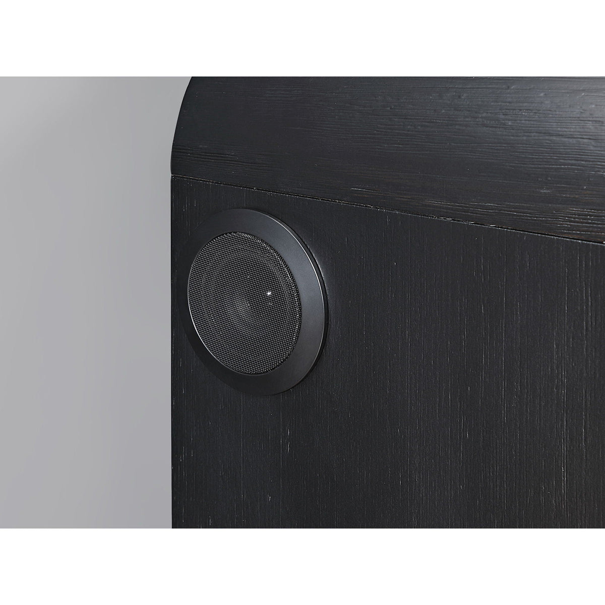 Beverly - Nightstand With Cooler And Speaker, LED Light, Rounded Sides - Black White, photo 3 of 7