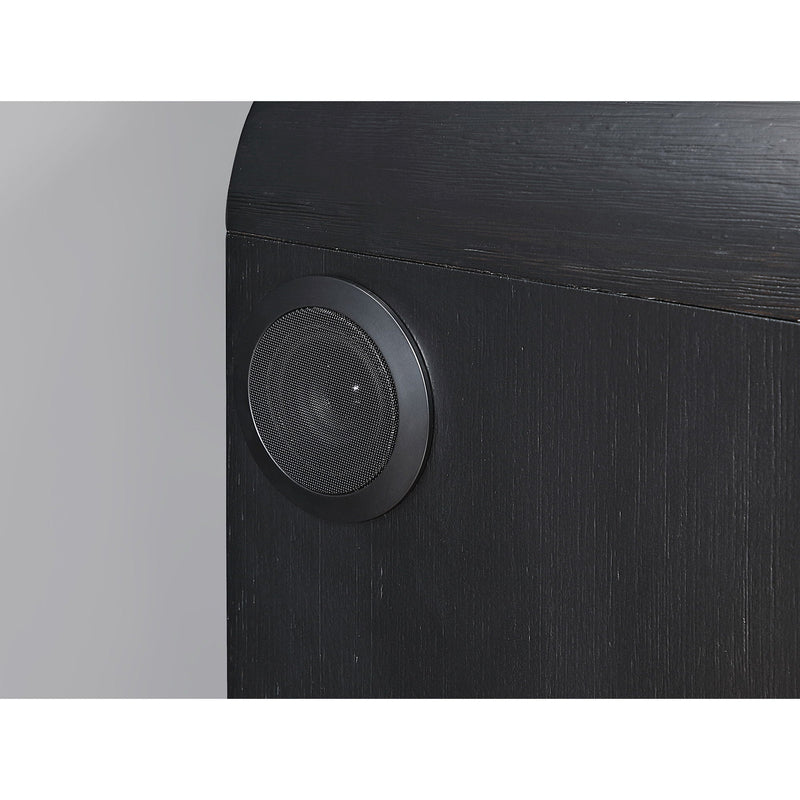 Beverly - Nightstand With Cooler And Speaker, LED Light, Rounded Sides - Black White, photo 3 of 7
