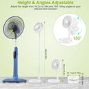 Portable Folding Desk Table Fan Quiet USB Rechargeable Telescopic Standing Floor Fan w/ 4 Speeds Adjustable Height 180¡ Tilting Angle For Office Home
