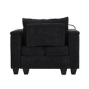 Convertible Chaise Lounge Sofa Chair With USB Ports, Cup Holders, Phone Holder And Storage by HouseOfZazla