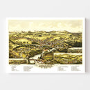 Vintage Map of Henniker, New Hampshire 1889