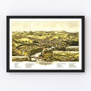 Vintage Map of Henniker, New Hampshire 1889