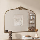 Vintage Arched Gold Mirror: 40'x30' Antique Brass Frame by HouseOfZazla
