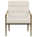 Kirra Upholstered Metal Arm Accent Chair Cream