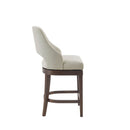 Counter Stool With Swivel Seat, Upholstery And Solid Wood Legs - Cream by HouseOfZazla