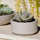 8.75 inch Gray Cream Fiberstone Ceramic Pot