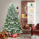 6.5 Feet Pre-lit Snow Flocked Hinged Artificial Christmas Tree by LJGDeals