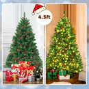 4.5 Feet Pre-lit Hinged Christmas Tree with 300 LED Lights by LJGDeals