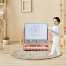 2 in 1 Kids Easel Table and Chair Set with Adjustable Art Painting Board by LJGDeals
