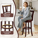 Set of 2 Counter Height Swivel Barstools with High Backs and Footrests by LJGDeals